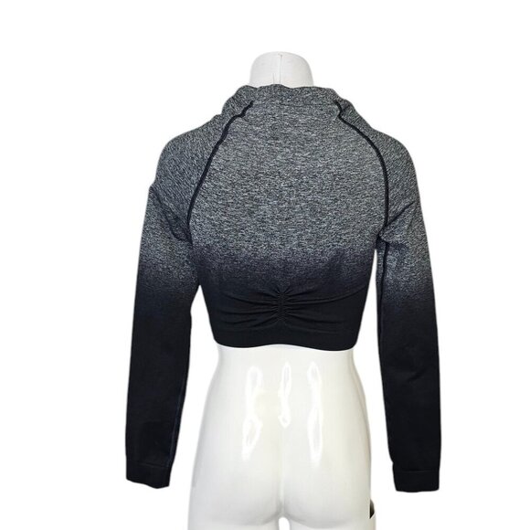 Gymshark Womens Adapt Ombre Long Sleeve Scrunch Back Crop Top Size S - Picture 2 of 8